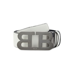 Logo Buckle Reversible Leather Belt