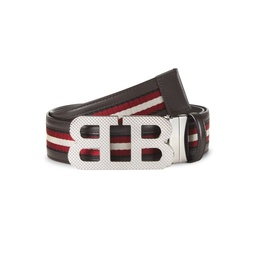 Mirror BB Stripe Leather Textile Belt