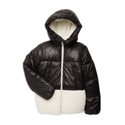 Girl's Colorblock Puffer Jacket