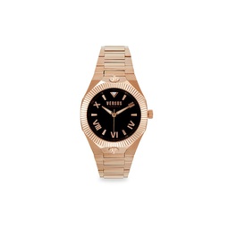 36MM IP Rose Goldtone Stainless Steel Bracelet Watch