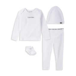 Baby Boy's 4-Piece Logo Cotton Shirt & Pants Set