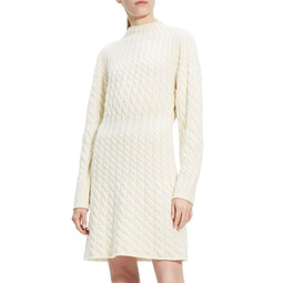 Wool Blend Cable Knit Minidress