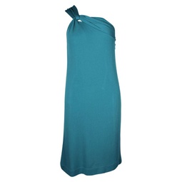 Gucci Off-Shoulder Sleeveless Dress In Teal Acetate