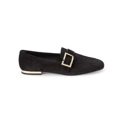 Suede Buckle Loafers