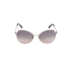 57MM Faux Crystal Butterfly Sunglasses