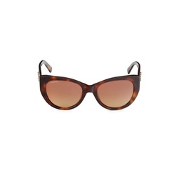 53MM Crystal Cat Eye Sunglasses