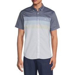 Short Sleeve Colorblock Oxford Shirt
