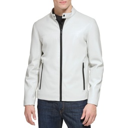 Faux Leather Racing Jacket