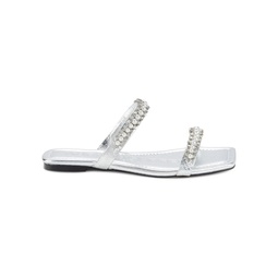 Penna Faux Pearl Embellished Flat Sandals