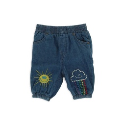 Little Kid's & Kid's Embroidered Chambray Pants