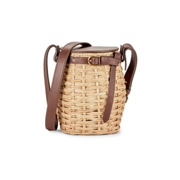 Basketweave Bucket Crossbody Bag