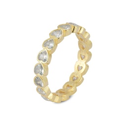 14K Goldplated Sterling Silver & Cubic Zirconia Heart Ring