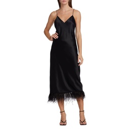 Raven Feather Midaxi Slip Dress