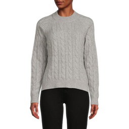 Cable Knit Heathered Cashmere Sweater