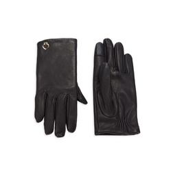 Logo Leather Gloves