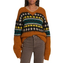 50s V Neck Pullover Sweater