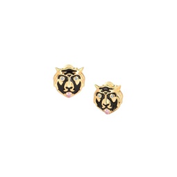 Outshine Rosy Roar 14K Yellow Gold Vermeil, Cubic Zirconia & Enamel Tiger Stud Earrings