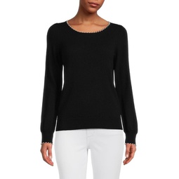 Pearl Studded Cashmere Sweater