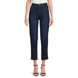 Straight Leg High Rise Cropped Jeans