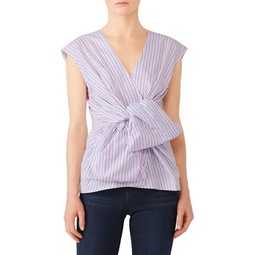 Striped Tie Front Top