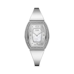 Fendi My Way 28MM Stainless Steel, Mother Of Pearl & Diamond Bracelet Watch