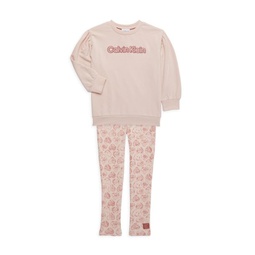 Baby Girls 2-Piece Logo Sweatshirt & Legging Set