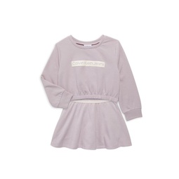 Little Girls 2-Piece Sweatshirt & Skirt Set