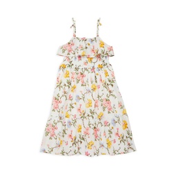 Little Girls Floral Print Midi Dress