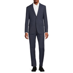 Textured Wool Blend Suit