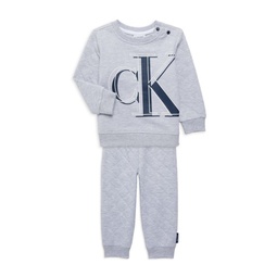 Baby Boy's 2-Piece Quilted Crewneck & Joggers Set