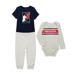 Baby Boy's 3-Piece Logo Bodysuit & Joggers Set