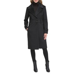 Solid Wool Blend Trench Coat