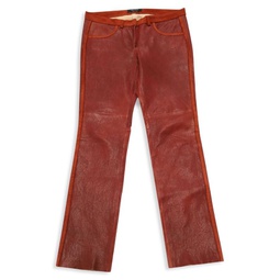Isabel Marant Slim Fit Pants In Red Lambskin Leather