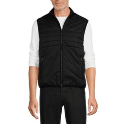 Ribbed Stand Collar Quilted Vest