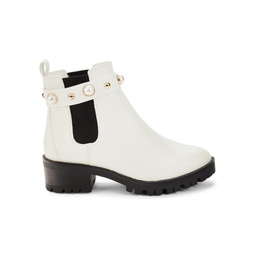 Pola Faux Pearl Studded Chelsea Boots