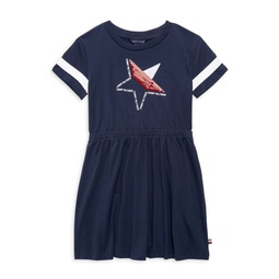 Little Girl's Star Logo T Shirt Dress