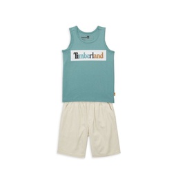 Little Boys 2-Piece Logo Vest & Shorts Set