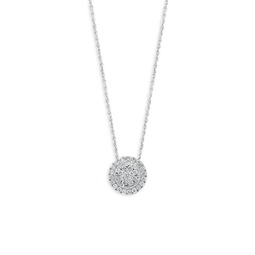 Sterling Silver & 0.48 TCW Diamond Circle Pendant Necklace