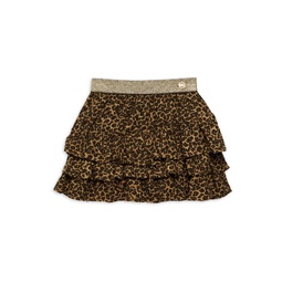 Little Girls & Girls Tiered Leopard Print Skirt