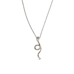 Sterling Silver & Cubic Zirconia Lucky Snake Pendant Necklace
