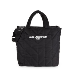 Logo Quilted Two Way Tote