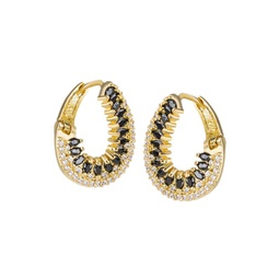 Look Of Real 14K Goldplated & Cubic Zirconia Hoop Earrings