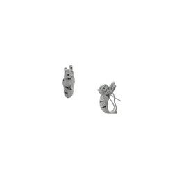 Look Of Real Rhodium Plated Brass & Cubic Zirconia Panther Earrings