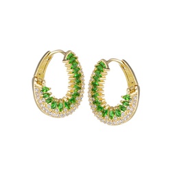 Look Of Real 14K Goldplated & Cubic Zirconia Marquise Curved Huggie Earrings