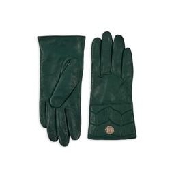 Quilted Leather & Cashmere Lined Short Gloves