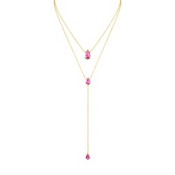 Look Of Real 14K Goldplated & Cubic Zirconia Layered Lariat