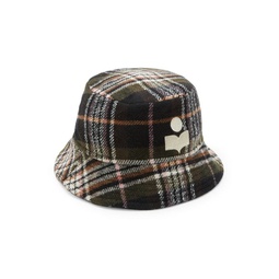 Wool Blend Plaid Bucket Hat