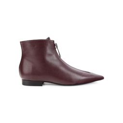 Ziptip Faux Leather Ankle Boots