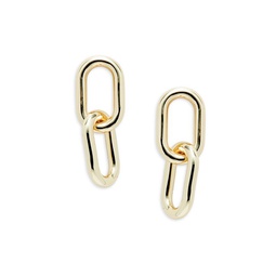Studio 14K Goldplated Drop Link Earrings