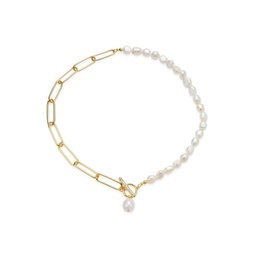 Studio 14K Goldplated & 8.68MM Baroque Organic Freshwater Pearl Necklace